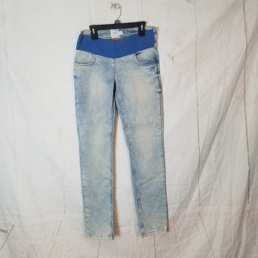 Asos Maternity Lowrise Blue and Light Wash Denim Maternity Jeans